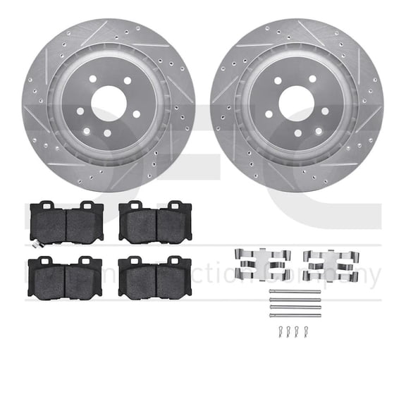 New Cross-drilled Brake Disc and Pad Kit Compatible With Infiniti Nissan 370Z Sport 6 Cyl 3.7L G37 IPL 6 Cyl 3.7L G37 Sport 6 Cyl 3.7L 2008-2024 By R1WGUH168012