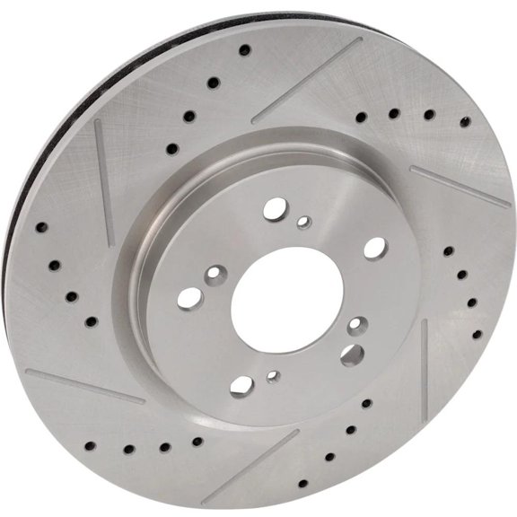 New Cross-drilled and Slotted Brake Disc Compatible With Acura RL Base 6 Cyl 3.5L RL Base 6 Cyl 3.7L RL Elite 6 Cyl 3.5L 2005-2012 By 31394 44672 900836 60058021 31394G 980343R