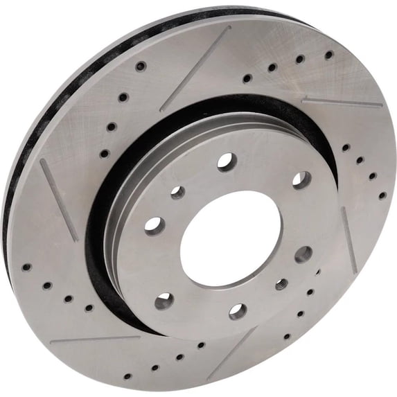 New Cross-drilled and Slotted Brake Disc Compatible With Buick Chevrolet GMC SSR Base 8 Cyl 6.0L Trailblazer LS 6 Cyl 4.2L Envoy SLE 6 4.2L 2006-2009 By 55112 60048052 55112G