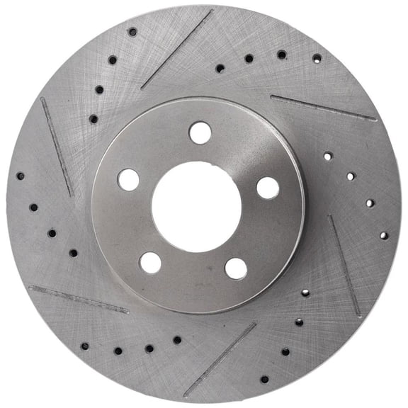 New Cross-drilled and Slotted Brake Disc Compatible With Chrysler PT Cruiser GT 4 Cyl 2.4L PT Cruiser Classic 4 Cyl 2.4L PT Cruiser Base 4 Cyl 2.4L 2001-2010 By 19927 53000 76955