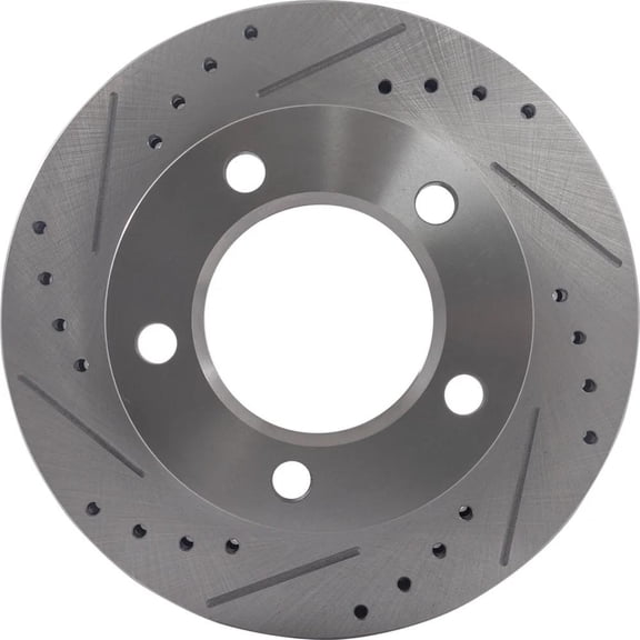 New Cross-drilled and Slotted Brake Disc Compatible With Ford F-150 Eddie Bauer 6 Cyl 4.9L F-150 XLT 8 Cyl 5.0L Bronco XLT Sport 8 Cyl 5.8L 1994-1996 By 1181 19771 27070 54020