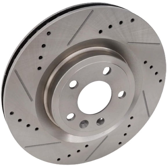 New Cross-drilled and Slotted Brake Disc Compatible With Ford Mustang GT 8 Cyl 5.0L Mustang Base 6 Cyl 3.7L 2011-2014 By 42276 54175 850219 886209 60054065 42276G 680811R AR85144