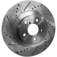 thumbnail image 1 of New Cross-drilled and Slotted Brake Disc Compatible With Subaru BRZ Series.Yellow 4 Cyl 2.0L XV Crosstrek Limited 4 Cyl 2.0L WRX Base 4 Cyl 2.5L 2006-2023 By 31407 44306 145657, 1 of 8