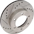 thumbnail image 1 of New Cross-drilled and Slotted Brake Disc Compatible With Toyota Tacoma SR5 4 Cyl 2.7L Tacoma Base 6 Cyl 3.4L Base 4 2.7L 1995-2004 By 19788 25513 31165 63590 86575 96575, 1 of 8