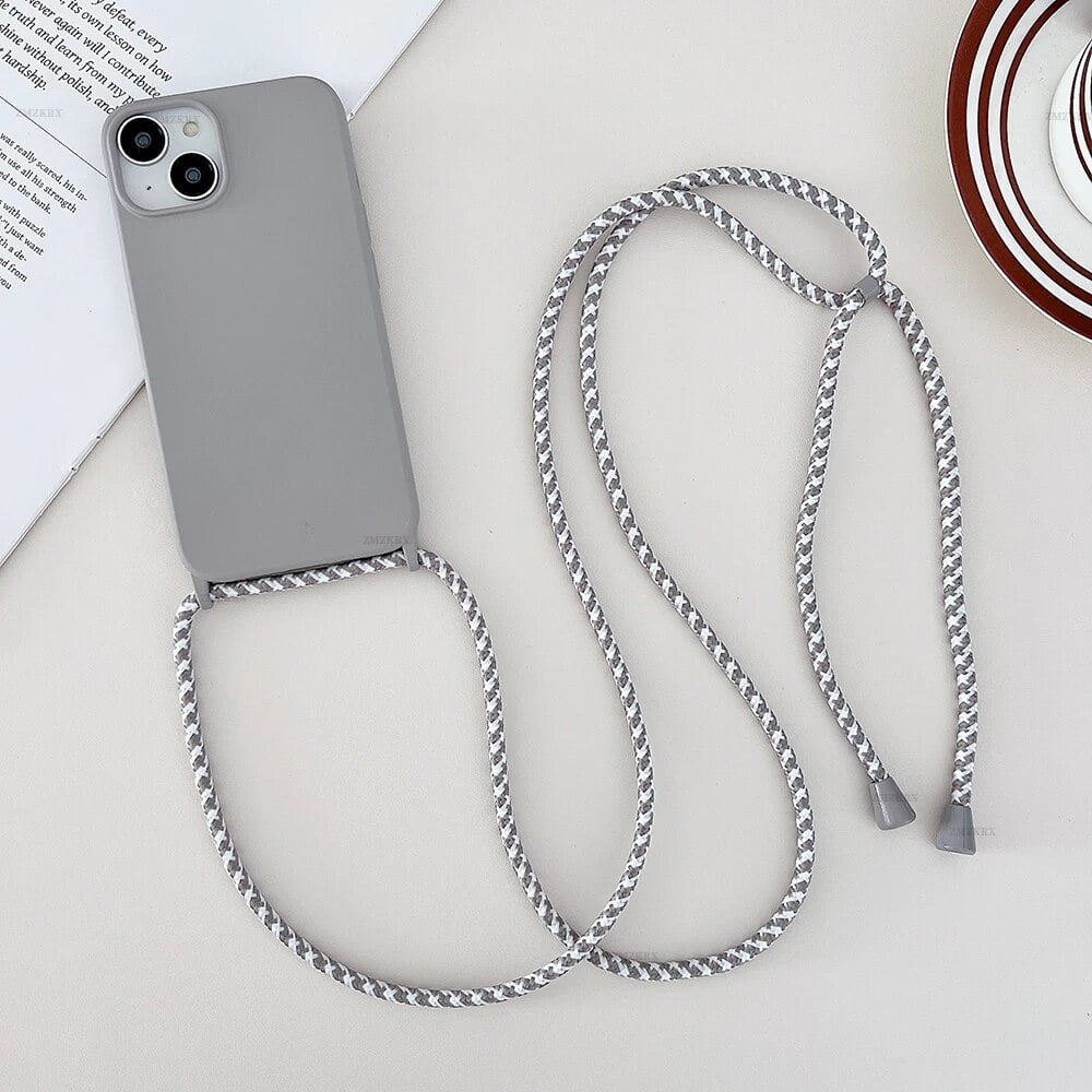 New Crossbody Lanyard Liquid Silicone Phone Case For iPhone 11 12 13 14