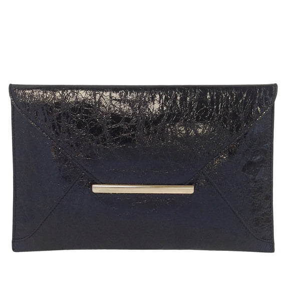 New Crushed Metallic Envelope Clutch