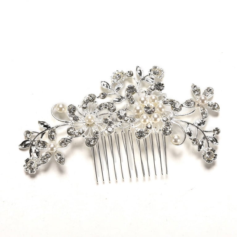 New Crystal Rhinestone Wedding Flower Pearls Hair Clip Hair 