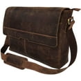 thumbnail image 1 of New Cuero Bags Adjustable Straps Vintage Leather 18 inch Briefcase Shoulder Laptop Bag, 1 of 5