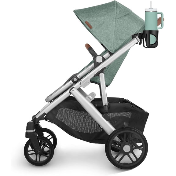 New Cup Holder Compatible with UPPAbaby Cup Holder (for Vista, Cruz and Minu). A Solid Super Secure Fit. 360 Degrees Rotatable. Anti-Shake Spill Resistant. (Black)