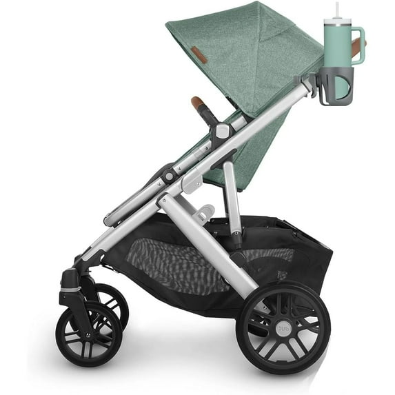 New Cup Holder Compatible with UPPAbaby Cup Holder (for Vista, Cruz and Minu). A Solid Super Secure Fit. 360 Degrees Rotatable. Anti-Shake Spill Resistant. (Gray)