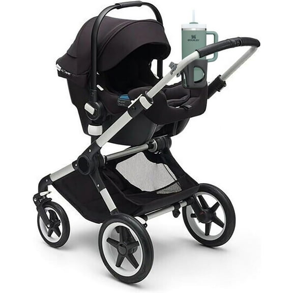 New Cup Holder Compatible with Bugaboo. A Solid Super Secure Fit. 360 Degrees Rotatable. Anti-Shake Spill Resistant. (Gray)