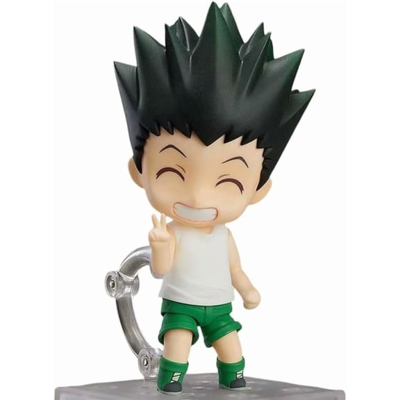New Curarpikt Figure Killua Zoldyck Figure Gon Freecss Figure Replacement Face Q Version Anime Figures 10cm/3.9inch Handmade PVC Model Gifts (Gon Freecss)