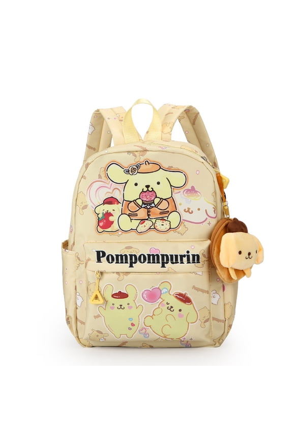 New Cute Cartoon Cat Kuromi Print Backpack Fashionable Cat Pattern Lightweight Durable Versatile Student School Bag with Pendant