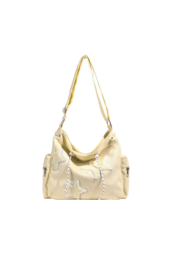New Cute Five-pointed Star Bag, Female Large-capacity Student Shoulder Bag for Class, Casual Sweet Versatile Messenger Bag