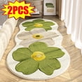 thumbnail image 1 of New Cute Rugs for Bedroom 2pcs, Floral Area Rug, Non-Slip Absorbent Bathroom Mat Super Cute Machine Washable Bathroom Mat Floral Soft Fluffy Bath Mat 47"x15" Green, 1 of 7