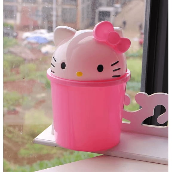 New Cute Style Sanrio Hello Kitty Trash Can Rubbish Basket Living Room Bedroom Decor Gift