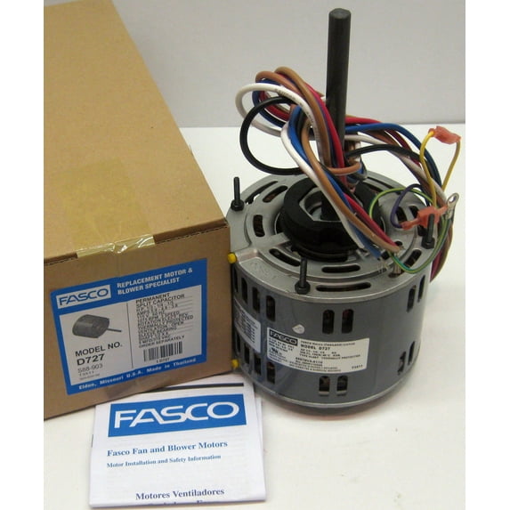 New D727 Fasco 1/3 HP 1075 Rpm 115V 3 Speed Centrifugal Furnace Blower Fan Motor Steel Material