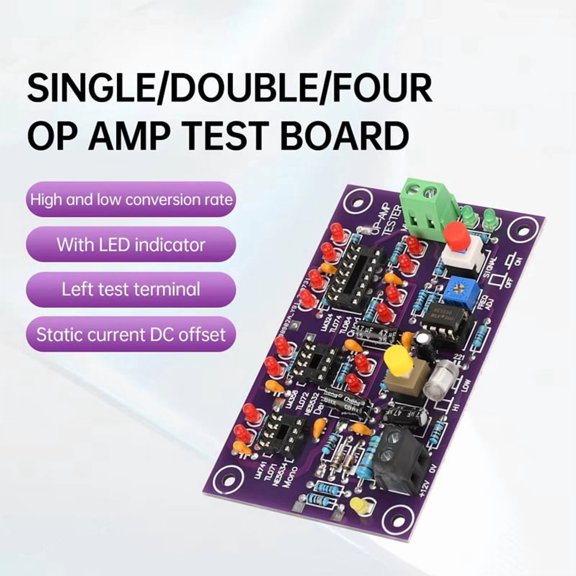 New DC12V T2 Operational Amplifier Test Board Op-Amp Tester Single/Dual/Quad Operational Amplifier