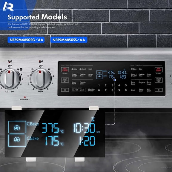 New DE07-00130B Range LED Display Board Fit for Electric Range - Oven/Stove, Better Than Oem Quality, Fits Model NE59M6850SG NE59M6850SS