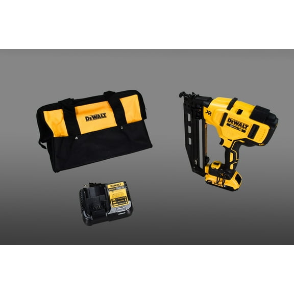 DEWALT Cordless Angled Finish Nailer Kit DCN660D1 - 20V, Adjustable, 16 Ga, Battery Included