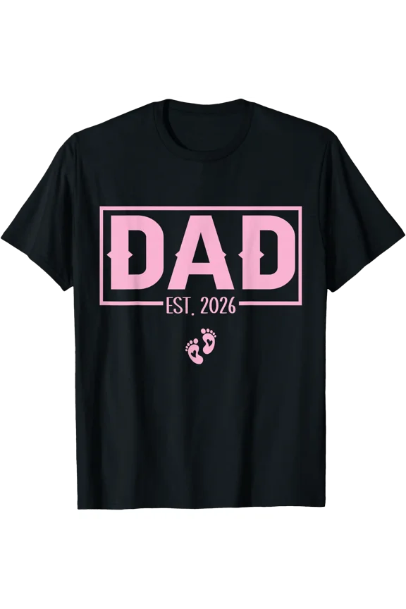 New Dad Est 2026 First Time Father T-Shirt Announcement Gift