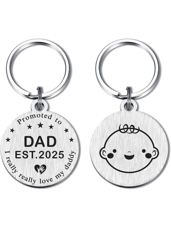 New Dad Expectant Gifts, First Time Dad Keychain, Daddy to be Key Chain, Future Daddy Present, Newly Pregnant Ideas for Men, Soon to be Father Gifts Ideas, Promoted to Father Est.2025