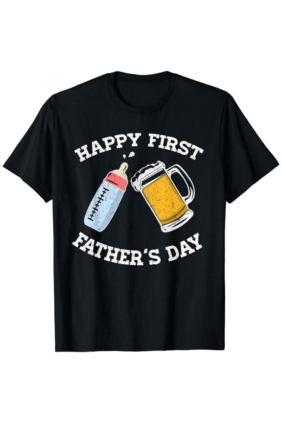 New Dad First Father's Day Graphic T-Shirt Cotton Casual Wear