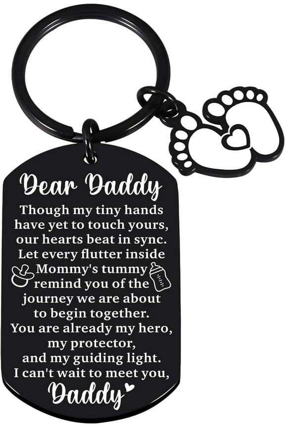 New Dad Gifts: First Time Dad & Gender Reveal Gifts - Fathers Day Keychain from Daughter