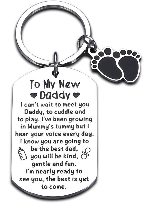 New Dad Gifts First Time Dad Gifts Expecting Dad Keychain First Father's Day From Baby Soon-to-be-Dad New Parents Pregnancy Announcement Expectant Dad Gifts from Mom Wife for Husband Boyfriends