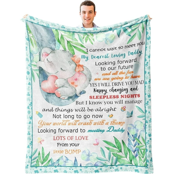 New Dad Gifts for Men Blanket 50''''x60'''', Baby Announcement Gifts, First Time Daddy Gifts, Best Gifts for New Dad New Parents New Dads to be, Gender Reveal Gifts, Soon to be Father Throw Blanket