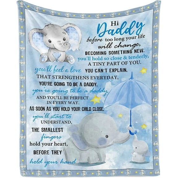 New Dad Gifts for Men Blanket 60"X 50" - First Time Dad Gifts -Dad to Be Gifts Throw Blankets - Gifts for New Dad - Gift for The Expectant Father - Gender Reveal Gifts Soon to Be Daddy Gifts Ideas