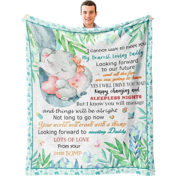 New Dad Gifts for Men Blanket 60‘‘x50‘‘, Baby Announcement Gifts, First Time Daddy Gifts, Best Gifts for New Dad New Parents New Dads to be, Gender Reveal Gifts, Soon to be Father Throw Blanket