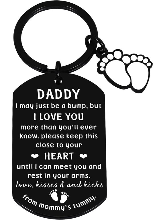 New Dad Gifts for Men, Christmas Stocking Stuffers for New Dad, Daddy to Be Gifts for 1st Time Dads, First Time DAD Gift Keychain, Gender Reveal Giifts Ideas, Baby Pregnancy Announcement for Husband