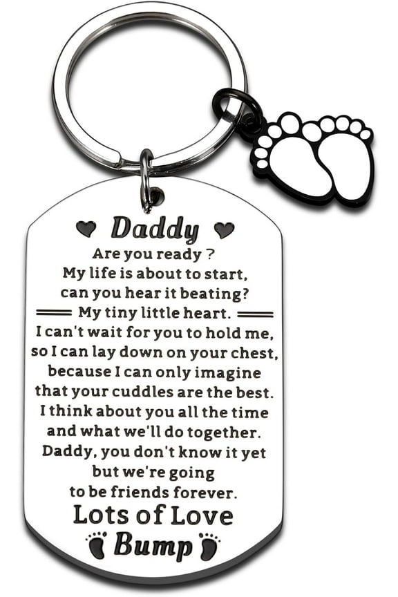 New Dad Gifts for Men Fathers Day Keychain Gifts for New Dad First Time Dad Gifts from Wife Baby Dad to Be Birthday New Parents Daddy to Be Soon to Be Dad Expecting Dad Valentines Gifts