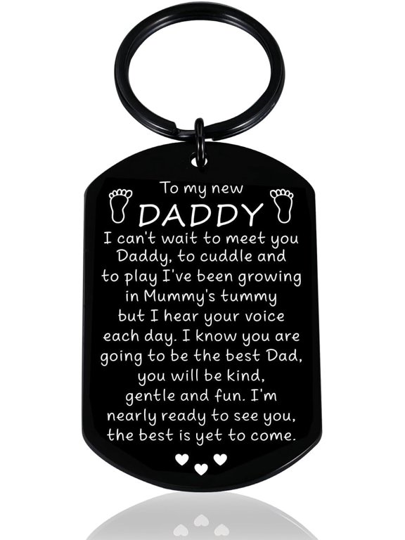 New Dad Gifts for Men First Fathers Day Bump Gifts for Expecting Daddy to Be Gifts for Husband from Wife Newborn Baby Shower New Dad Keychain Gift for First Time Dad Gifts from Baby Boy Girl Christmas