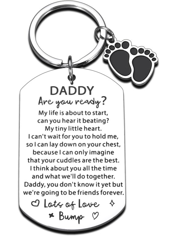 New Dad Gifts for Men New Dad Keychain Expecting dad to Be Gifts for Husband from Wife Newborn Baby Shower Bump Gift for Daddy to Be from Baby Boy Girl First Time Fathers Day Christmas Presents