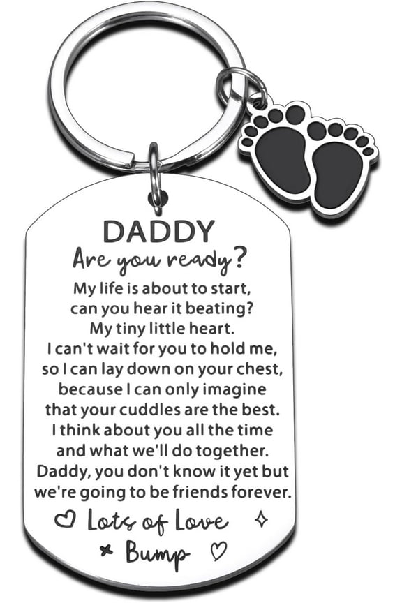 New Dad Gifts for Men New Dad Keychain Expecting dad to Be Gifts for Husband from Wife Newborn Baby Shower Bump Gift for Daddy to Be from Baby Boy Girl First Time Fathers Day Christmas Presents
