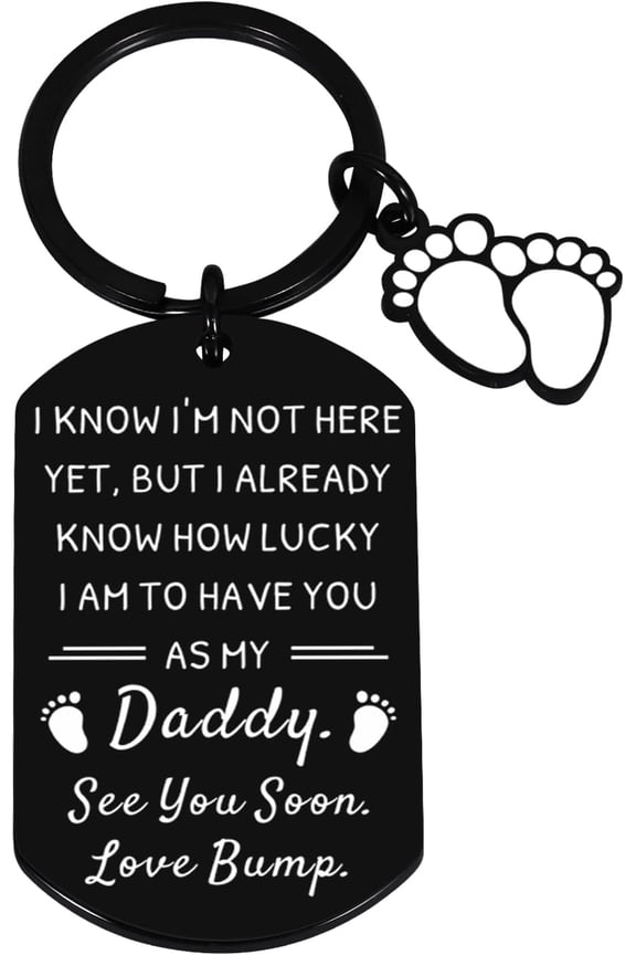 New Dad Gifts for Men, Pregnancy Announcement for Husband, First Time Expectant Dad Father to Be Keychain, Gender Reveal Gifts, 1st Father's Day Gift from Wife