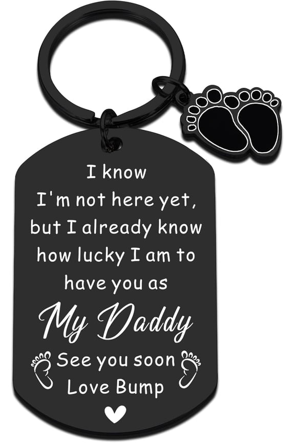New Dad Keychain Gifts First Time, Dads to be Gift for 1st Time Dads, First Time Dad Gift for The Expectant Father, Gender Reveal Keychain for Soon to be Daddy, Pregnancy Announcement for Husband Men