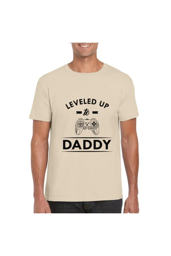 New Daddy Leveled Up To Daddy Funny Gamer Fathers Day T-Shirt, for men & women, up to size 5XL