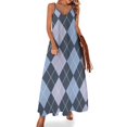 thumbnail image 1 of New Dark Blue Argyle Sleeveless Dress luxury evening dresses 2024 sensual sexy dress for women, 1 of 4