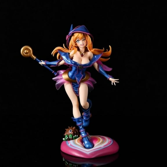 New Dark Magician Girl Figure, Standing Magic Stick Dark Magician Girl Anime Figures 28cm/11inch Handmade PVC Character Decoration Gift
