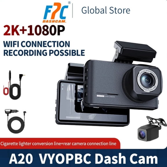 New Dash Cam FPC Dash Cam A20 2K Night Vision Car DVR - Car Accessories Parking Monitoring