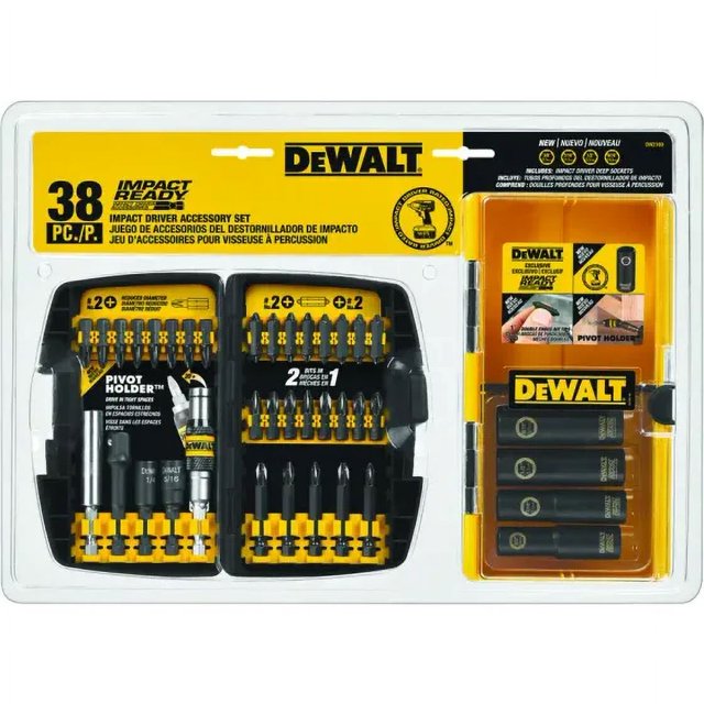 New DeWalt DW2169 38 Piece Impact Driver Accessories Kit