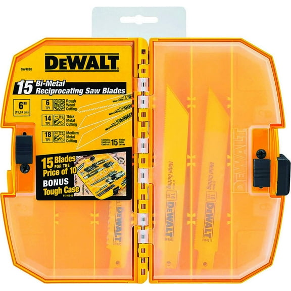 New DeWalt DW4890 15 Piece Reciprocating Saw Blade Set,Each