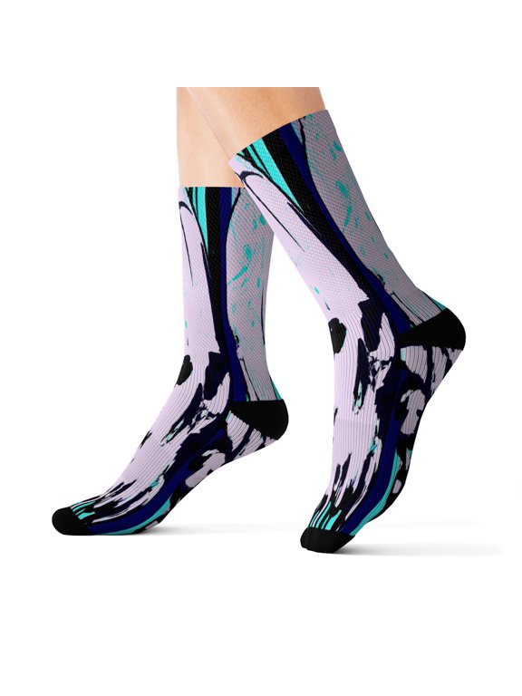 New ! Deadly by KxMx Lane Skull Sublimation Socks, designer socks, Designed by KxMx Lane Art