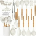 thumbnail image 1 of 33-Pcs Silicone Kitchen Utensils Set with Wooden Handles, BPA-Free, Nonstick Spatula, Serving Spoons, and Storage Hooks, BPA-Free Kitchenware Cooking, 1 of 7
