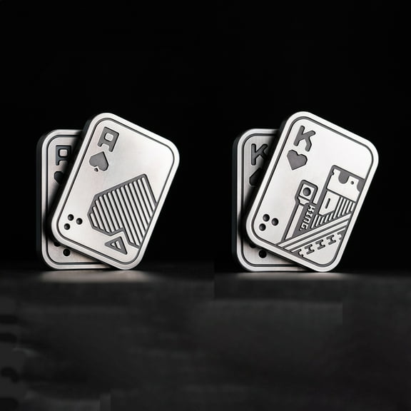 New Decompression Metal Poker Slider，Manually Rotate Adult Office Decompression Toys to Relieve Pressure, Tabletop Toys for Adults(2Pack)
