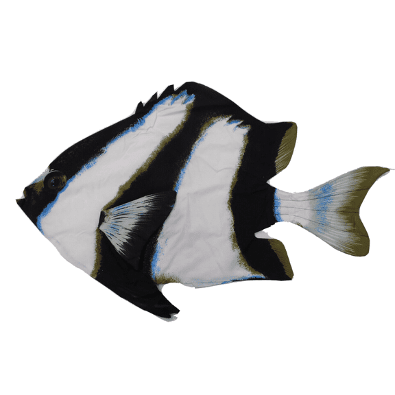 New Decorative Pillow Shell 3 Stripe Damselfish Shaped Unstuffed 24 x 36 inches