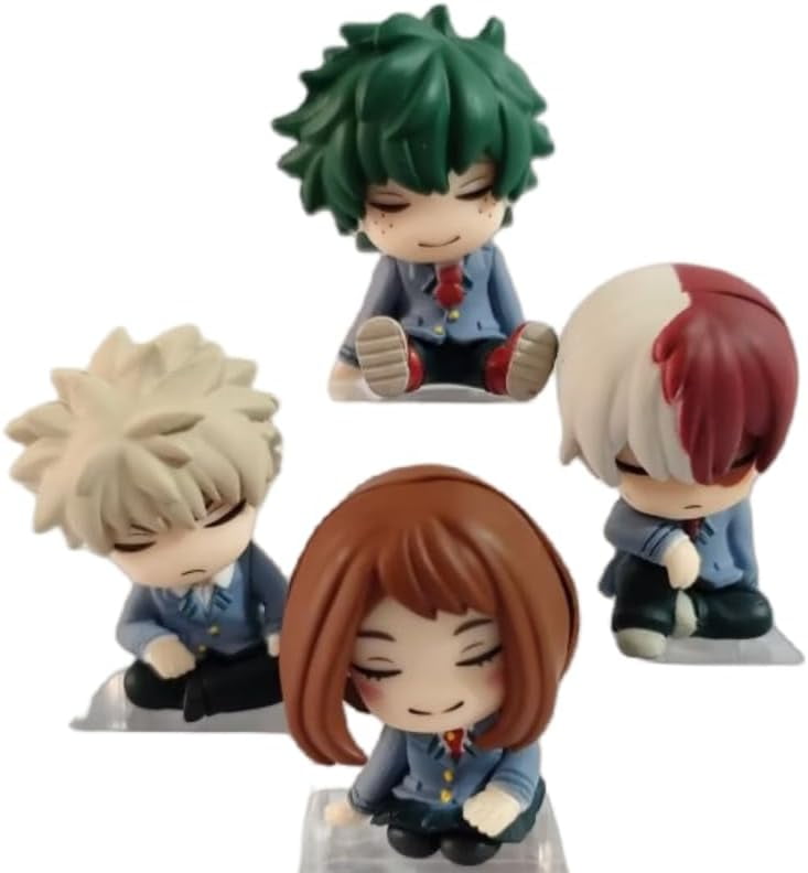 New Deku, Todoroki Shoto, Bakugo Katsuki Figure, Q Version Anime Figures 6cm/2.4inch Handmade Game Character Model Decoration Craft Gift (a)